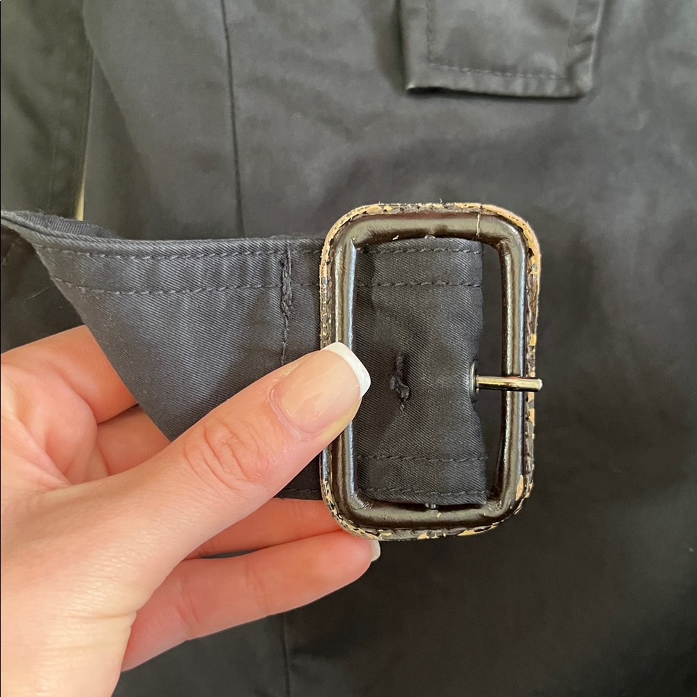 banana republic black belted trench coat XS quiet luxury old money fall capsule - Picture 12 of 14